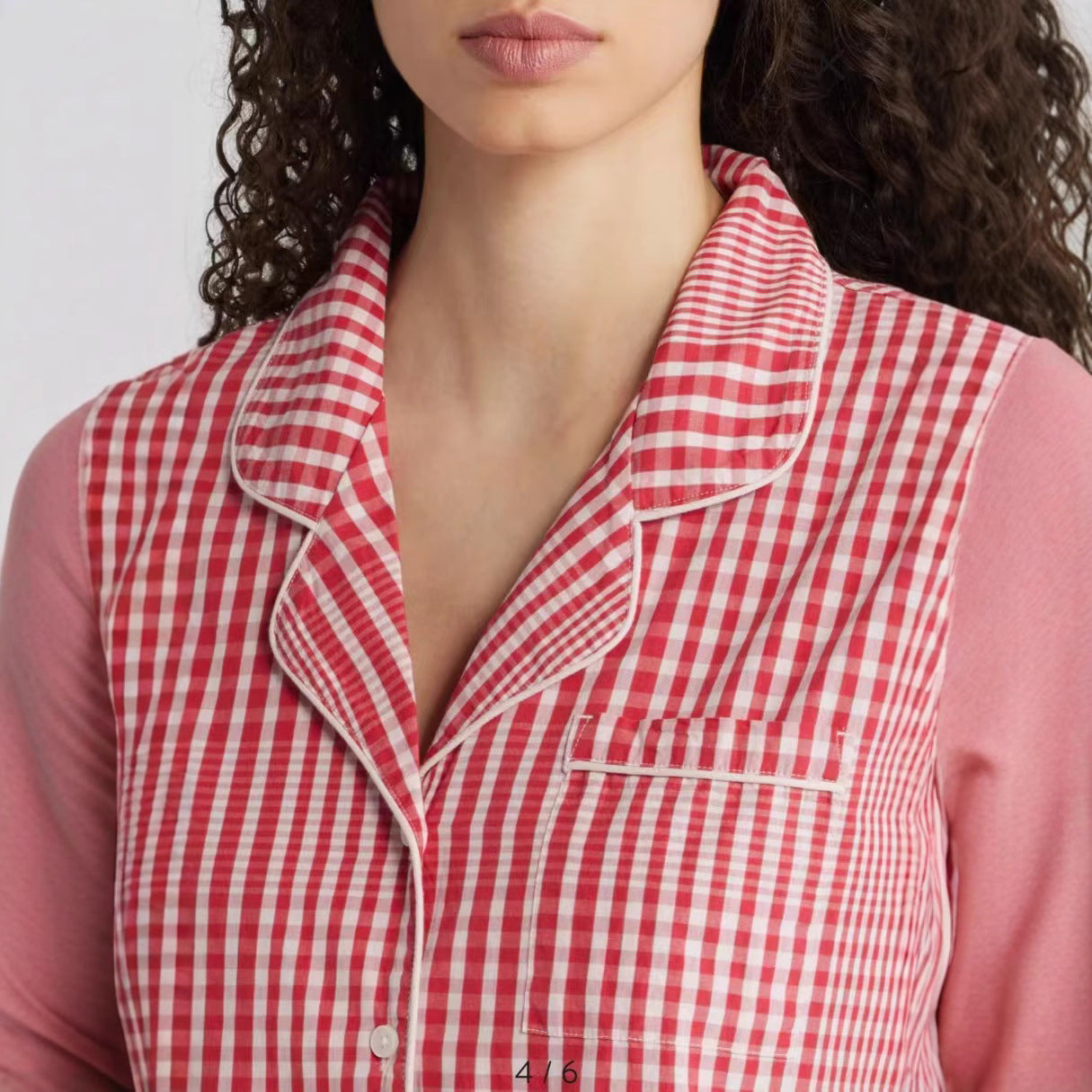 Women’s Loungewear Set – Cotton Blend – Relaxed Fit – Striped – Button Front Top – Drawstring Pants