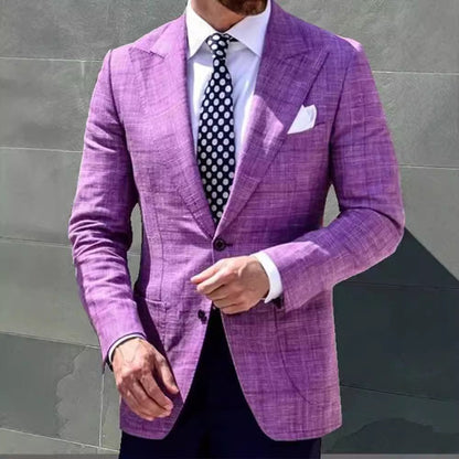 Men’s Blazer – Tailored Fit – Smooth Woven Fabric – Notched Lapel – Smart Casual