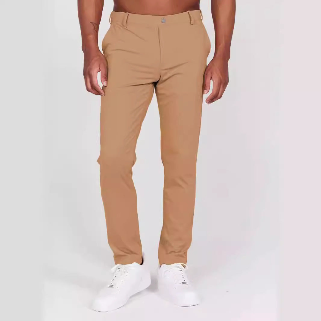 Men’s Pants – Slim Fit – Breathable Blend – Full Length – Rear Pockets – Smart Casual