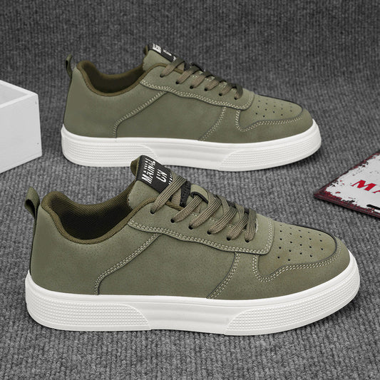 Men’s Low-Top Sneakers – Suede Upper – Perforated – Rubber Sole – Lace-Up Casual