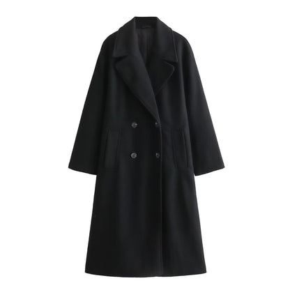 Elena Classic Overcoat | Double-Breasted Relaxed Fit Winter Coat