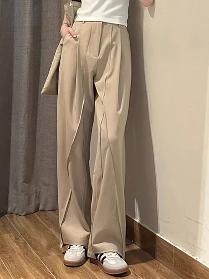Women’s Tailored Pants – High Waist – Straight Leg – Soft Drape – Office Ready Fit