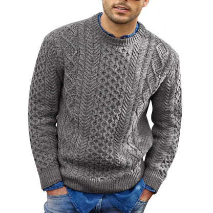 Men’s Pullover Sweater – Slim Fit Cable Knit – Ribbed Trim – Soft Knit Casual Wear