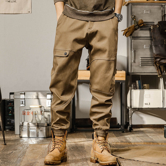 Men’s Cargo Pants – Relaxed Fit – Tapered Leg – Cotton – Utility Pockets – Drawstring Cuffs