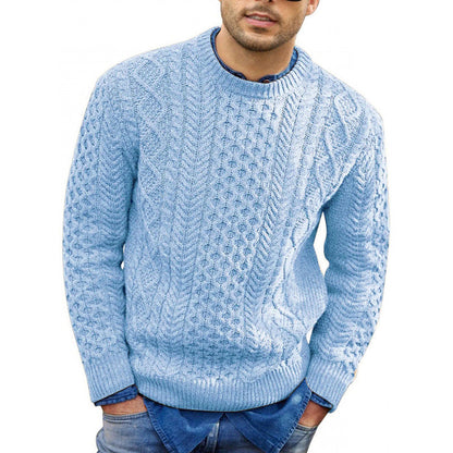 Men’s Pullover Sweater – Slim Fit Cable Knit – Ribbed Trim – Soft Knit Casual Wear
