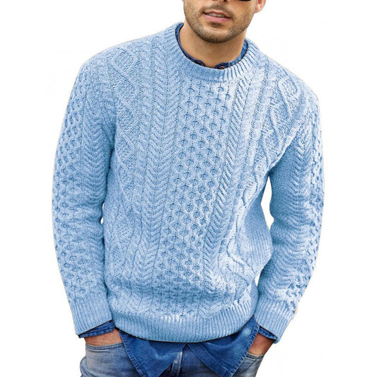 Men’s Pullover Sweater – Slim Fit Cable Knit – Ribbed Trim – Soft Knit Casual Wear