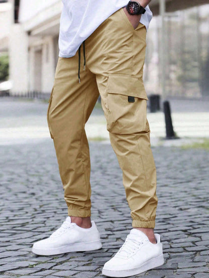 Men’s Cargo Jogger Pants – Relaxed Fit – Breathable Blend – Drawstring Waist – Elastic Cuffs