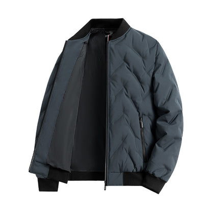 Arthur Quilted Bomber Jacket | Zip-Front Stand Collar Jacket