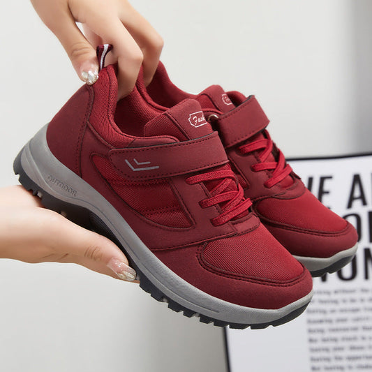 Women’s Walking Sneakers – Breathable Mesh – Dual Strap Closure – Supportive Low-Top