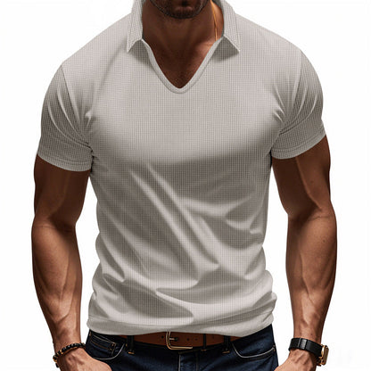 Men’s Polo Shirt – Breathable Cotton – Relaxed Fit – V-Neck Minimalist Casual Style