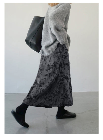 Women’s Maxi Skirt – Cotton – Relaxed Fit – Abstract Pattern – Casual Style