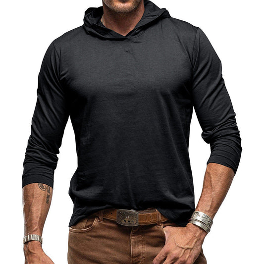 Men’s Hoodie Top - Relaxed Fit - Cotton Blend - Hooded - Long Sleeve - Hip Length