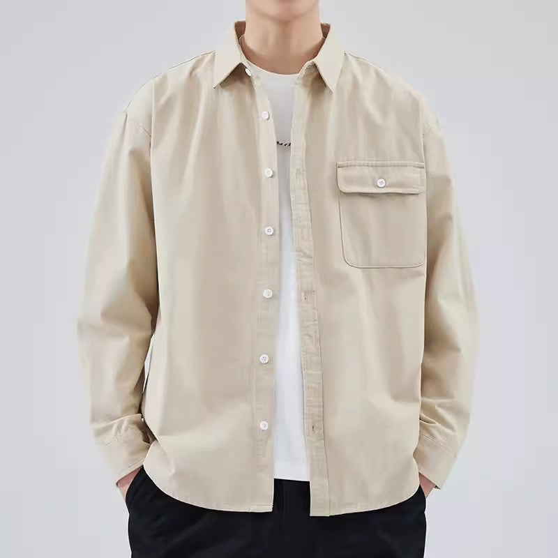 Men’s Button-Down Shirt – 100% Cotton – Relaxed Fit – Long Sleeve Casual Style