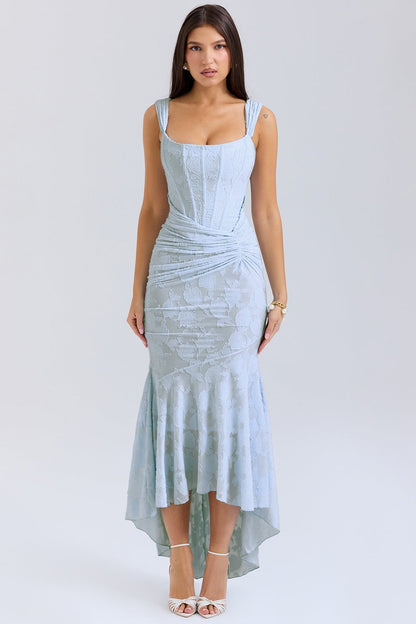 Women’s Evening Dress – Mermaid Fit – One Shoulder – Satin Finish – Ruched Waist