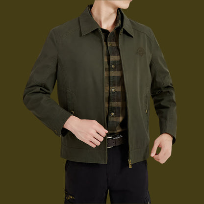 Men’s Jacket – Relaxed Fit – Zipper Front – Buttoned Pockets – Breathable Blend