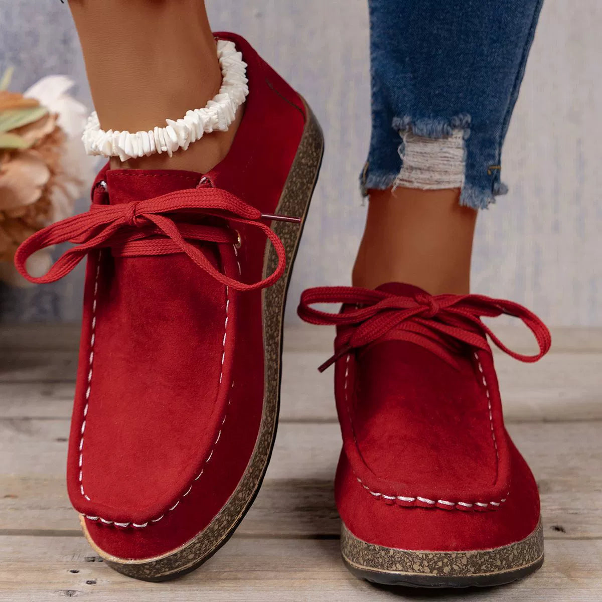 Women’s Loafers – Relaxed Fit – Moc-Toe Design – Soft Touch – Layered Platform Sole