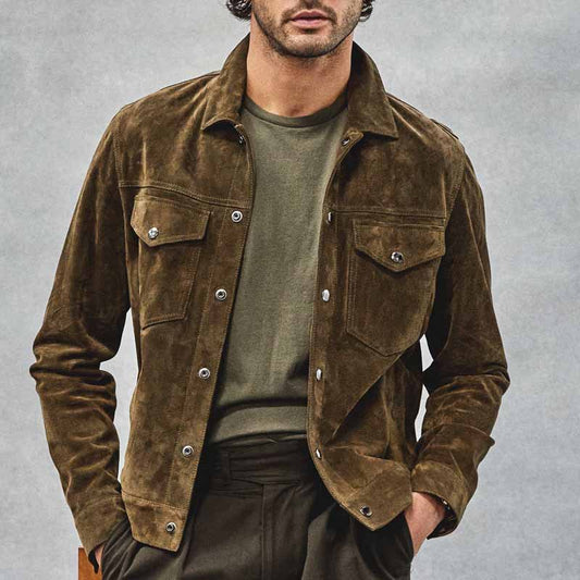 Men’s Corduroy Jacket – Regular Fit – Vintage Style – Button-Up – Chest Pockets