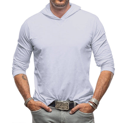 Men’s Hoodie Top - Relaxed Fit - Cotton Blend - Hooded - Long Sleeve - Hip Length