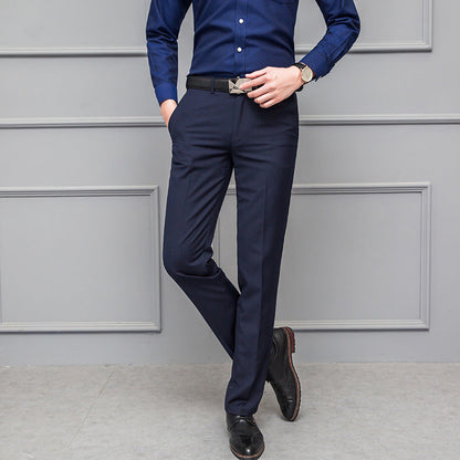 Men’s Trousers – Slim Fit – Stretch Comfort – Wrinkle-Resistant – Flat Front – Full Length