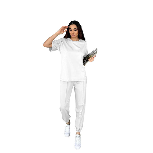 Women’s Pullover Set – Cotton Blend – Relaxed Fit – Tapered Leg – Casual Wear