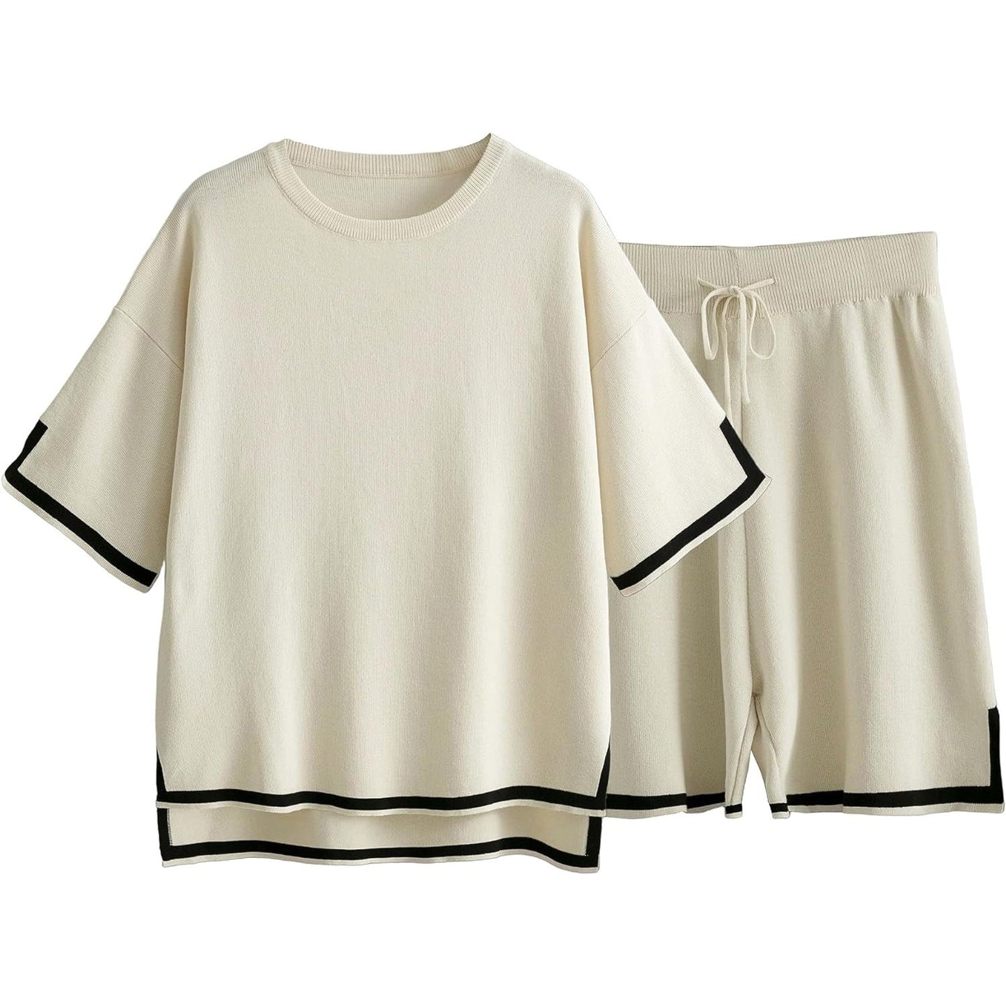 Women’s Knit Sweater Set – Relaxed Fit – Soft Breathable Fabric – Ribbed Trim – Crew Neck