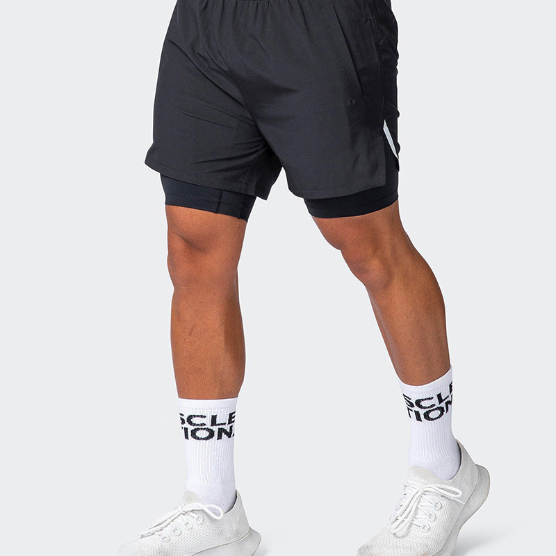Men’s Athletic Shorts – Slim Fit – Dual Layer – Breathable Blend – Stretch Support