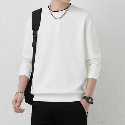 Men’s Long Sleeve T-Shirt – Regular Fit – Ribbed Knit – Crew Neck – Layered Cuffs