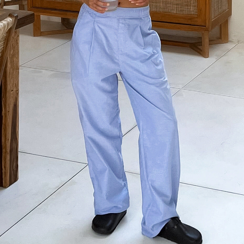 Women’s Wide-Leg Pants – High Waist – Pleated Front – Breathable Blend – Full Length