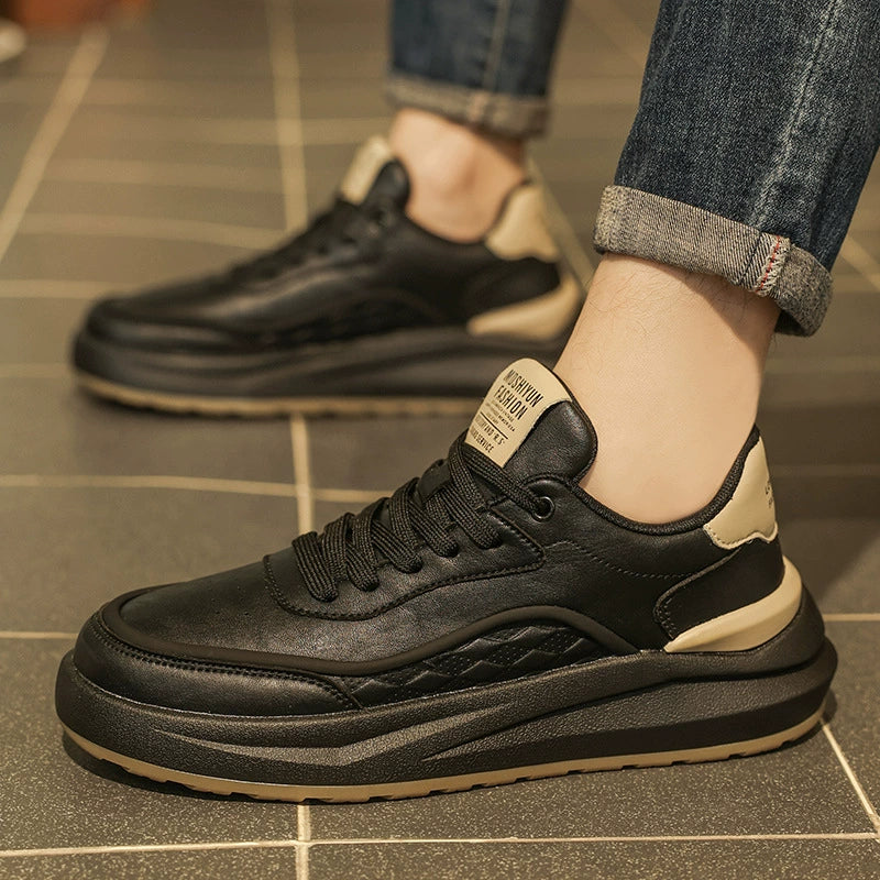 Men’s Low-Top Sneakers – Streamlined Fit – Quilted Detail – Thick Cushioned Sole