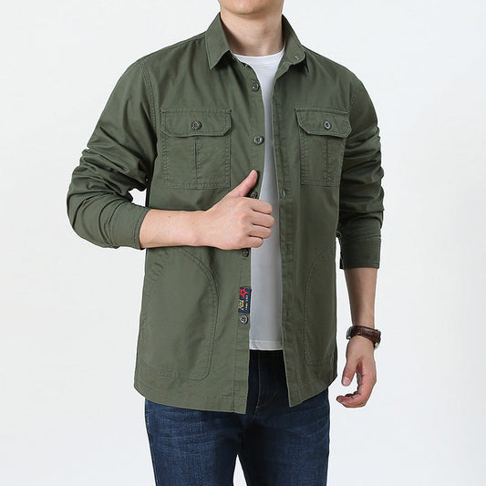 Men’s Shirt Jacket – Relaxed Fit – Breathable Blend – Utility Pockets – Button Front