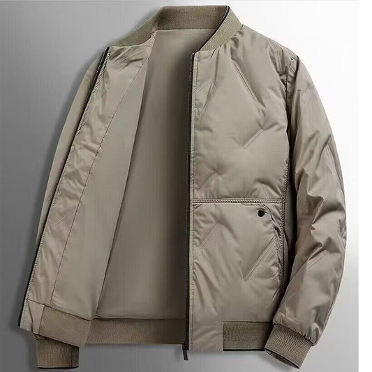 Men’s Quilted Jacket – Regular Fit – Insulated Padding – Ribbed Trim – Zip Front