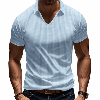 Men’s Polo Shirt – Breathable Cotton – Relaxed Fit – V-Neck Minimalist Casual Style