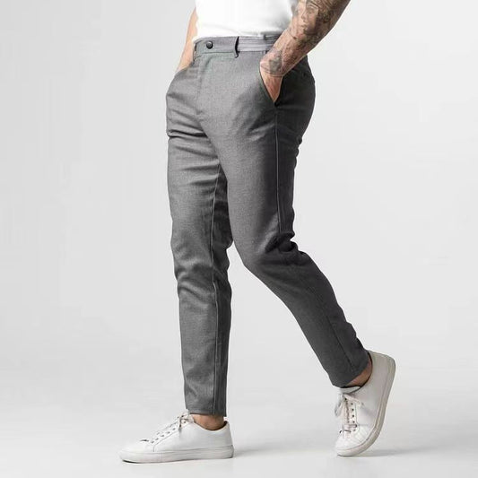Men’s Casual Pants – Slim Fit – Tapered Leg – Full Length – Breathable Blend