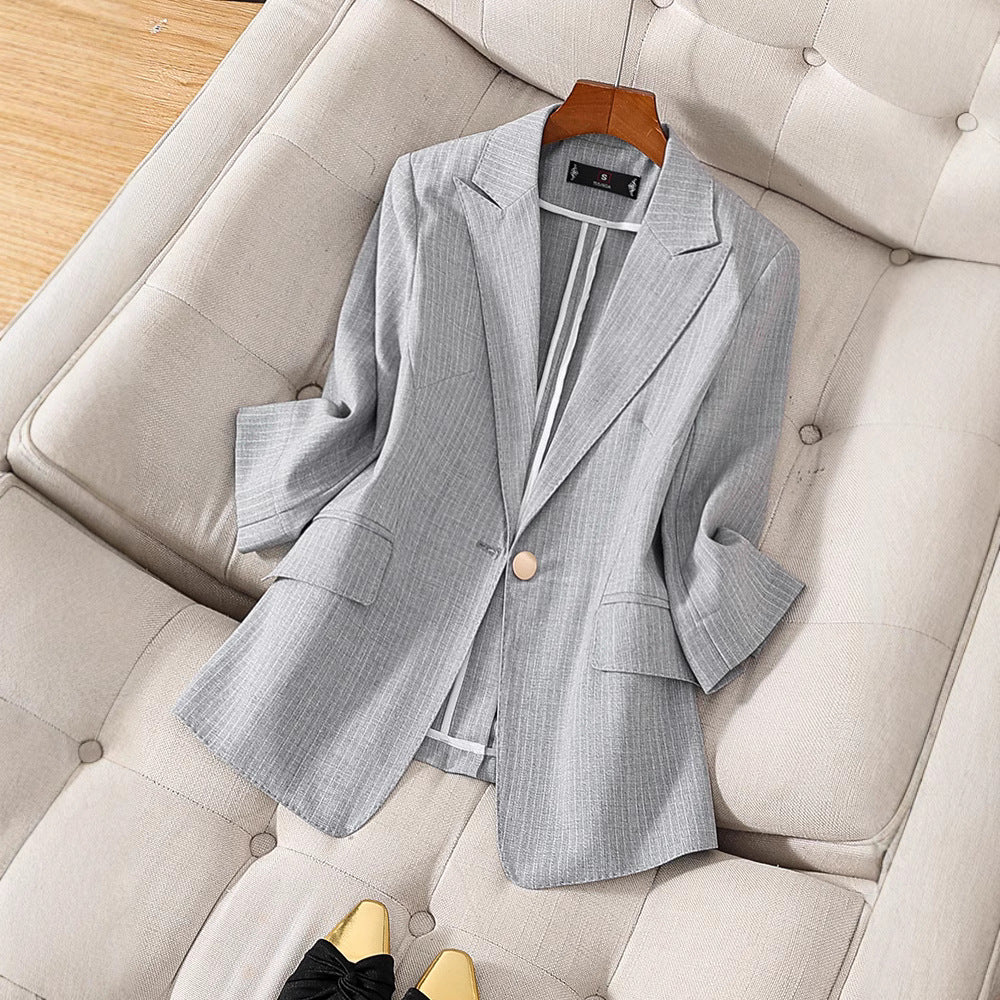 Women’s Blazer – Tailored Fit – Three-Quarter Sleeve – Notched Lapel