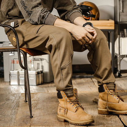 Men’s Cargo Pants – Relaxed Fit – Tapered Leg – Cotton – Utility Pockets – Drawstring Cuffs