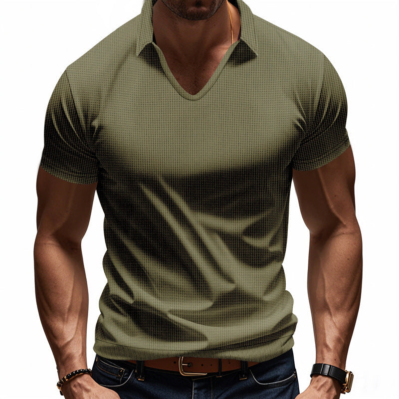 Men’s Polo Shirt – Breathable Cotton – Relaxed Fit – V-Neck Minimalist Casual Style