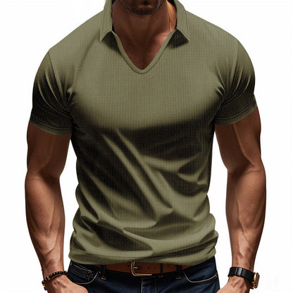 Men’s Polo Shirt – Breathable Cotton – Relaxed Fit – V-Neck Minimalist Casual Style