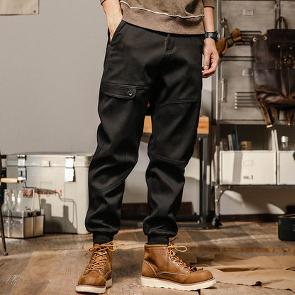 Men’s Cargo Pants – Relaxed Fit – Tapered Leg – Cotton – Utility Pockets – Drawstring Cuffs