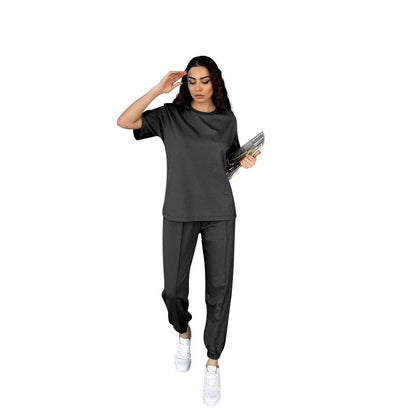 Women’s Pullover Set – Cotton Blend – Relaxed Fit – Tapered Leg – Casual Wear