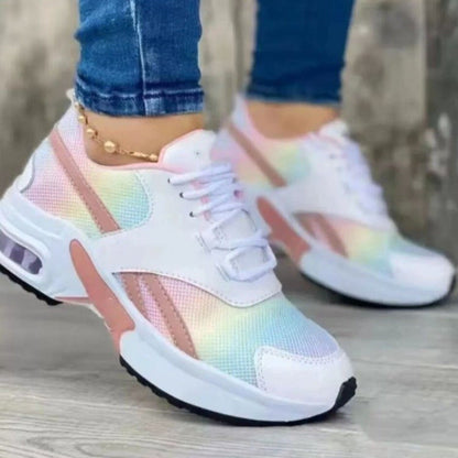 Women’s Sneakers – Breathable Mesh – Cushioned Sole – Lace-Up Supportive Fit