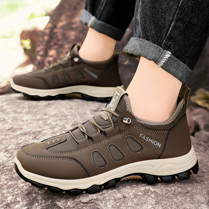 Men’s Trail Hiking Shoes – Breathable Mesh – Synthetic Leather – Rugged Grip Sole