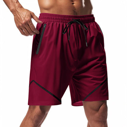 Men’s Athletic Shorts – Quick Dry – Loose Fit – Knee Length – Zipper Pockets – Drawstring