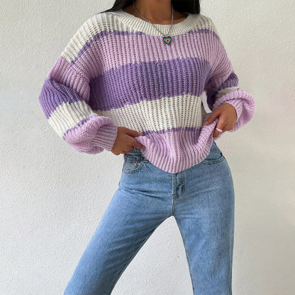 Women’s Sweater – Chunky Knit – Oversized Fit – Crew Neck – Long Sleeve Casual