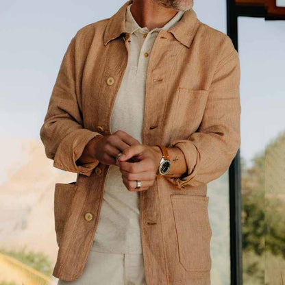 Men’s Shirt Jacket – Relaxed Fit – Breathable Blend – Button-Up with Patch Pockets