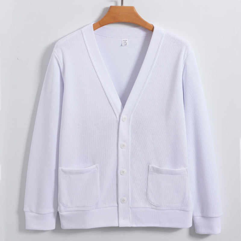 Men’s Cardigan – Cotton Knit – Relaxed Fit – V-Neck – Button Front – Pockets