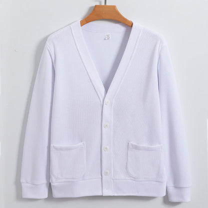 Men’s Cardigan – Cotton Knit – Relaxed Fit – V-Neck – Button Front – Pockets