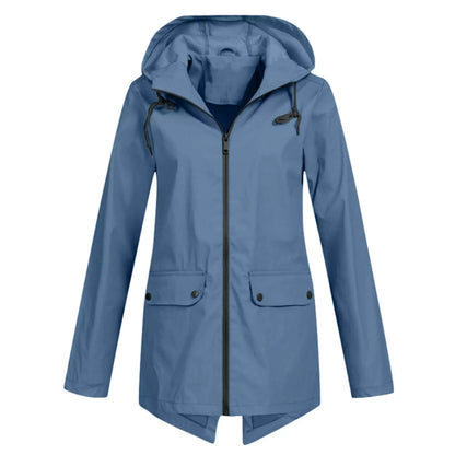 Women’s Windbreaker Jacket – Lightweight Hooded – Zip Front – Casual Fit