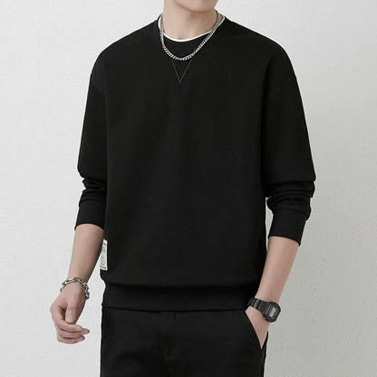 Men’s Long Sleeve T-Shirt – Regular Fit – Ribbed Knit – Crew Neck – Layered Cuffs