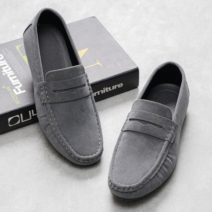 Men’s Loafers – Suede Finish – Slip-On – Moc Toe – Casual Fit