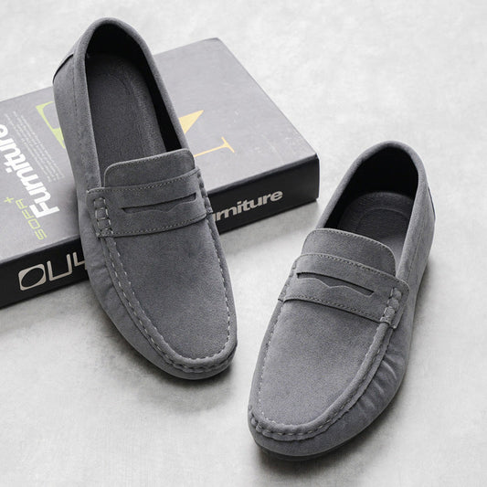 Men’s Loafers – Suede Finish – Slip-On – Moc Toe – Casual Fit